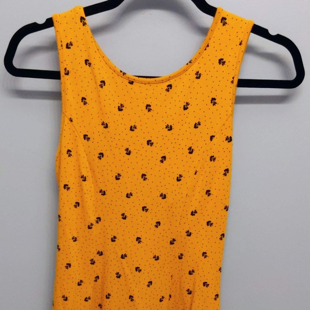 S Mustard Yellow Forever 21 Skater Dress